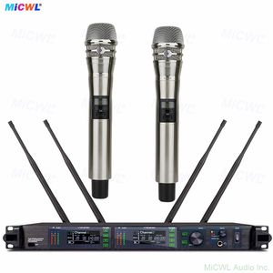 Système de microphone sans fil numérique UHF ULXD4-LED 200 canaux avec deux micros portatifs KSM9 argentés et KSM8 longue portée cryptés pour la scène - Product Image 3