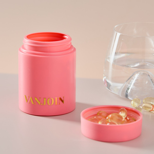 Conteneur de capsules résistant aux enfants personnalisable, pot en plastique pour huile de poisson, gélules d'oméga-3, haute clarté, HDPE, OEM, étiquette privée - Product Image 1