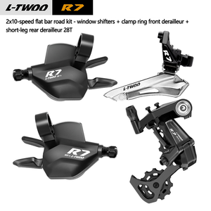 Kit de Cambio de Velocidades para Bicicleta de Carretera R7 <span class=keywords><strong>2X10</strong></span> con Manillar Plano, Palancas de Cambio, <span class=keywords><strong>Desviador</strong></span> <span class=keywords><strong>Delantero</strong></span> 28T/32T y <span class=keywords><strong>Desviador</strong></span> Trasero - Product Image 1