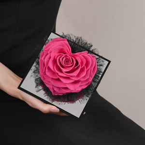 Rosa Preservada en Forma de Corazón Grande en Caja con Espejo - Regalo de Flor Eterna <span class=keywords><strong>para</strong></span> Ella, Día de San Valentín, Aniversario, Cumpleaños - Product Image 2