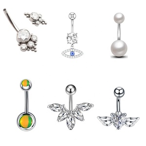 Piercing de ventre à Clip, bijoux de mode, anneau de ventre flottant en titane, Piercing Unique, anneau de nombril - Product Image 4