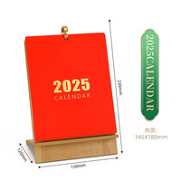 2025 Logo Printed Enterprise Kreativer einfacher hölzerner Desktop-Monats kalender plan