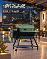 Barbecue à granulés de bois avec fumoir, peut atteindre 850°F avec contrôleur Wi-Fi via application, 900 pouces carrées, pour extérieur