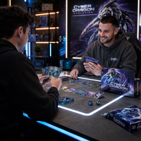 Boîte de boosters de cartes à collectionner TCG personnalisées, écologiques, durables, édition Cyber Dragon |   Carte holographique haute résolution