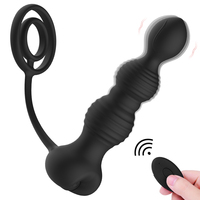 Plug anal en silicone souple, étanche, écologique, noir, avec 10 fréquences de vibration, télécommande sans fil, recharge USB, sans jouets sexuels