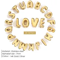 eManco Stylish 3D Bubble Letter Pendant for Jewelry Making Stainless steel gold Plated Uppercase Letters A-Z DIY Accessory