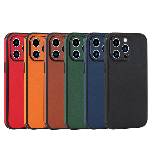 Custom Logo Luxury Leather Phone Case for iPhone 17 16 15 Plus 14 Pro Max Pro Soft Full Protective Mobile Cover Made TPU