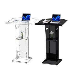 Podio <span class=keywords><strong>de</strong></span> Acrílico Transparente Moderno Personalizado, Podio <span class=keywords><strong>de</strong></span> Pie con Respaldo Transparente, <span class=keywords><strong>Atril</strong></span> <span class=keywords><strong>de</strong></span> Acrílico para Iglesia - Product Image 1