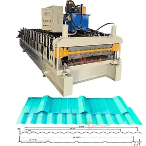 Máquina formadora de rollos de corrugación trapezoidal de doble capa con revestimiento de color de Sudamérica personalizada de fábrica