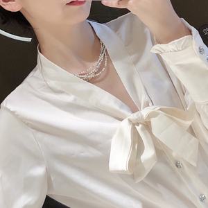 Collar de Perlas de Agua Dulce de 8-9 mm al por Mayor, con Fuerte Brillo y Micro Imperfecciones, Material Semiacabado para Hacer Cadenas para Mamá - Product Image 4