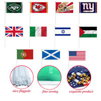 Drapeaux de baseball internationaux, mini-drapeaux nationaux portatifs, bannières en polyester avec mât en fibre de verre, décorations de fête, défilés