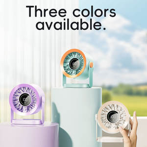 مروحة مكتبية بسبع شفرات مع شاشة لمس رقمية وتصميم مروحة صغيرة بمنفذ <span class=keywords><strong>USB</strong></span>، مثالية لتبريد الأجواء الحارة في الصيف - Product Image 2