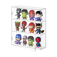 Mini armoire de rangement de bureau à 3 niveaux, écologique, en acrylique transparent, pour figurines, vitrine moderne et simple