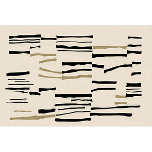 Alfombra Moderna Minimalista Idan, Alfombra de Salón o Dormitorio con Diseño Abstracto a Rayas, de Gran Tamaño, de Fibra de Poliéster, Impermeable y Resistente a las Manchas - Product Image 5