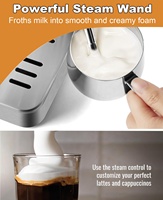 Cafetera Eléctrica con Pantalla Táctil LED, 20 Bares, Compacta, con Vaporizador Potente, Acero Inoxidable, Control por Aplicación, para Latte
