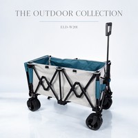 Chariot pliable élargi robuste pour le camping avec roues tout-terrain, chariot utilitaire pliable 200 kg pour usage extérieur