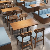 Ensemble de canapés modernes en cuir pour restaurants Tables et chaises en bois avec banquette souple pour restaurants Cafés Meubles