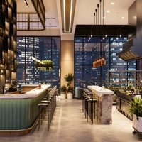 Desain Interior Restoran Kopi Mewah Modern Kustom, Furnitur Kafe yang Disesuaikan, Kustomisasi Ruang F&B Komersial Satu Atap
