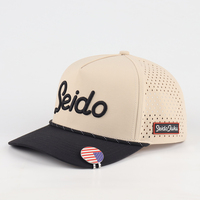 Gorra de Golf Personalizada de 5 Paneles con Logotipo Bordado en 3D, Impermeable, con Orificios de Ventilación Cortados con Láser, Transpirable, Estilo Urbano
