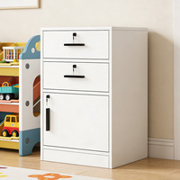 Meuble de rangement en bois personnalisé avec 2 tiroirs verrouillables, idéal pour les écoles, les bureaux à domicile et les salons