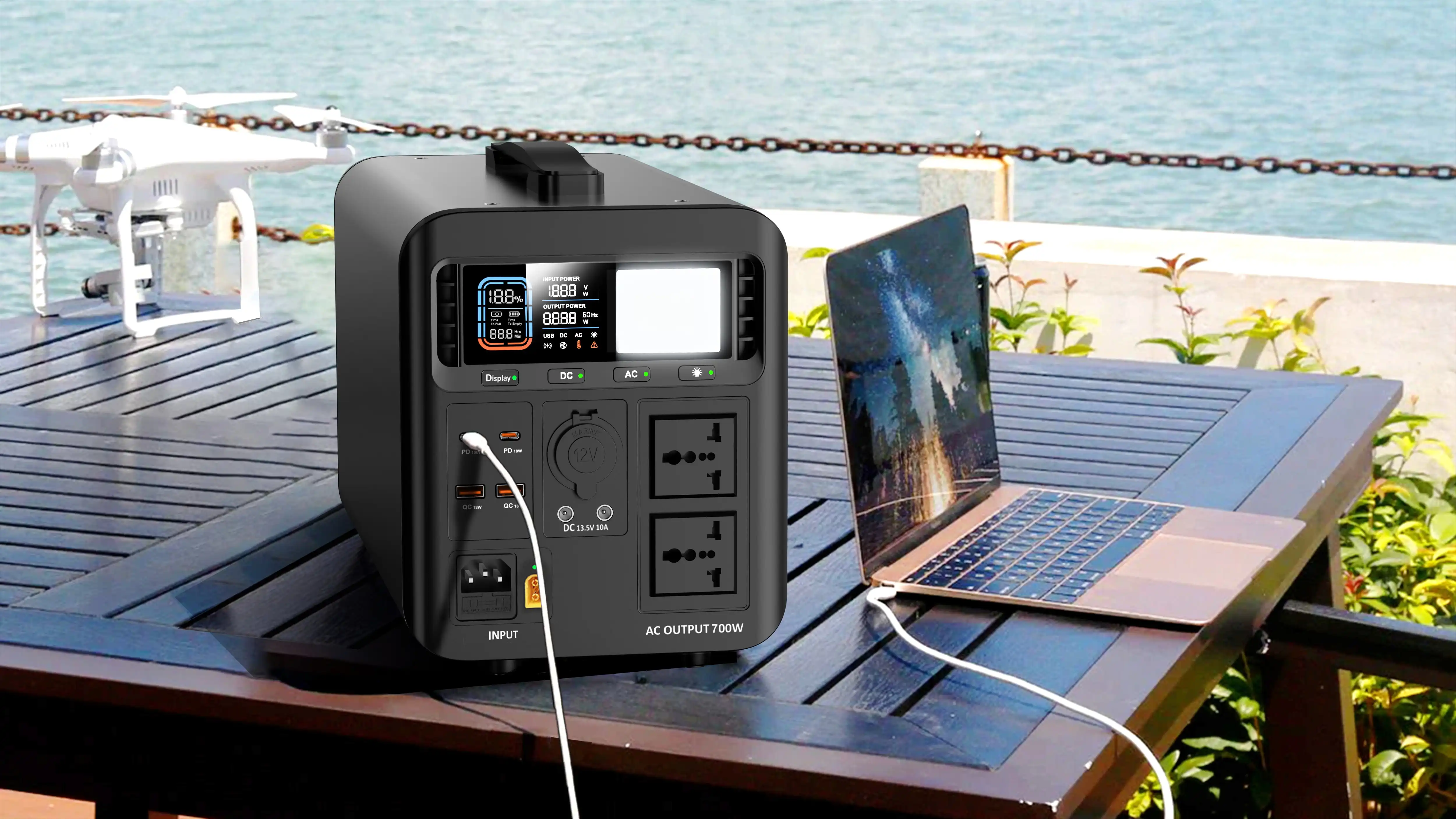 Portable 700w Lifepo4 Lithium Home/ Camping Power Station Generator Solar Energy Storage Battery