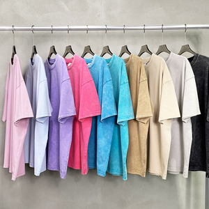 Vente en gros T-shirt en coton 325GSM épais et uni, coupe décontractée, finition douce lavée - Product Image 2