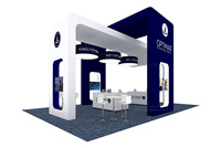Stand de Salon Professionnel Modulaire Préfabriqué en Aluminium et Tissu, Dimensions Personnalisées, Couleurs Personnalisées, Installation Facile et Rapide
