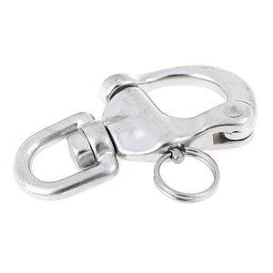 Isure 316 Stainless Steel <b>Snap</b> Shackle With Screw Collar Pin 75 Mm Metric Double <b>Hook</b> D Shape Boat Hardware - Product Image 5