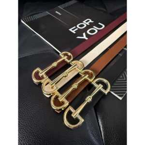 Cinturón de PU para mujer con hebilla de anillo en D dorado, estilo casual, delgado y ajustable para vestido o jeans. - Product Image 2