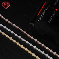 Bracelet tennis croix en moissanite S925 Or jaune/Or rose/Argent VVS, bracelet moissanite personnalisé serti de pierres