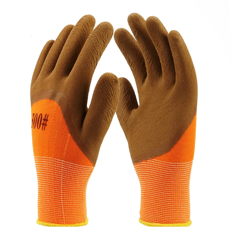 Construction industrial gloves 300# large Contton Material latex coated Keep Warm Winter Safety Working Hand Gloves