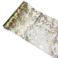Chemin de table en maille froissée-Filet artistique en détresse pour les paysages de table de mariage et la décoration d'événement