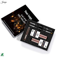 Kit de vernis gel UV pailleté effet œil de chat OEM&ODM avec pinceau à double tête noir et baguette magnétique pour la manucure