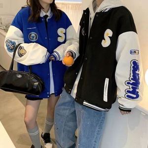 Nouvelle <span class=keywords><strong>veste</strong></span> en coton d'hiver pour couple, broderie de lettres de marque, manches en cuir, <span class=keywords><strong>veste</strong></span> en coton pour homme - Product Image 4