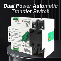 Interrupteur de transfert automatique double alimentation ATS 110V/220V 63A/100A, interrupteur métallique industriel électrique 50/60Hz PC