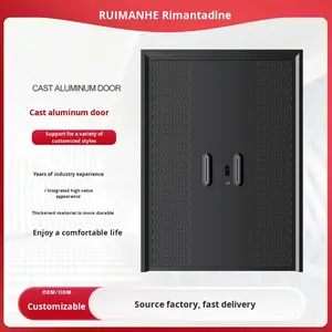 <span class=keywords><strong>Porte</strong></span> <span class=keywords><strong>d</strong></span>'entrée double de sécurité pour villa en aluminium coulé moderne et postmoderne, sculptée sur mesure, avec surface finie - Product Image 5