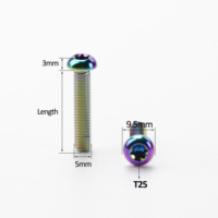 Vis en titane Tmj GR5 M5/M6 à tête Torx demi-ronde pour moto, voiture, aéromodélisme, rénovation