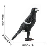 Modèle d'oiseau sauvage en PVC massif, simulation réaliste, motif pie, pour ornement de bureau, pot de fleurs, aménagement paysager, jouets de maternité à assembler