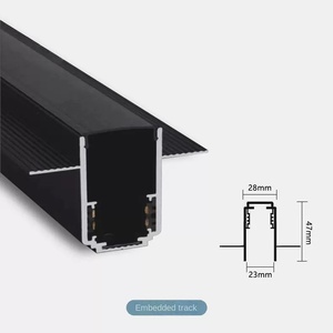 Rail de lumière magnétique LED 48V personnalisable, encastré, en surface, accessoires en aluminium - Product Image 1
