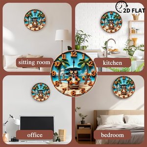 Round Wooden Wall <b>Clock</b> 25x25Cm Silent Non Ticking Nordic Living Room Decor <b>Clock</b> - Product Image 4