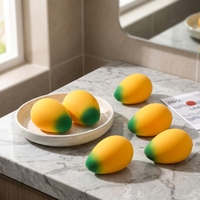 Mainan Squishy Bentuk Mangga Lucu, Slow Rising, Lembut, Pereda Stres, Simulasi Buah untuk Anak-anak dan Dewasa
