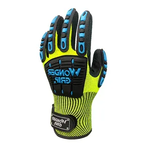 Experience Exceptional Impact Protection ANTI-IMPACT High-performance Fluorescent Yellow Polyester Nitrile Rubber Work Gloves