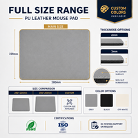 Tapis de souris en cuir personnalisé OEM, tapis de bureau antidérapant en cuir, tapis de souris avec logo personnalisé pour le bureau, la maison et le travail