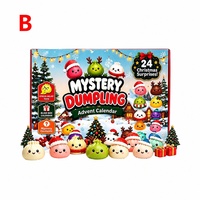 Jouets Squishies Père Noël et Renne Mochi Doux et Mignons, Jouets Anti-stress à Presser, Cadeaux en TPR Unisexe à partir de 14 Ans, Calendrier de l'Avent Squishy 2026