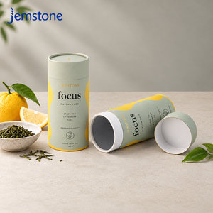 Envase de Tubo de Papel de Grado Alimenticio para Té Verde Matcha en Polvo, Caja de Embalaje Cilíndrica de Cartón Redonda con Impresión Personalizada Hermética - Product Image 2