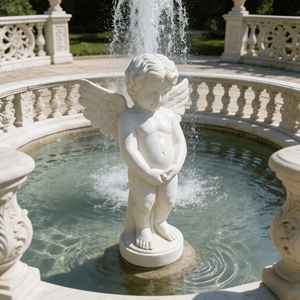 Estatua de Ángel Pequeño de Mármol Natural, Figura de Estilo Europeo, Escultura de Ángel para Decoración de Fuentes - Product Image 2