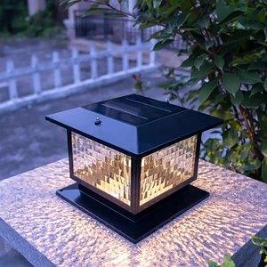 Lampadaire solaire LED extérieur IP65, blanc chaud, abat-jour en verre, corps en aluminium, 3500K Ra80, 50000 heures, pour jardin, allée, décoratif - Product Image 2