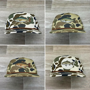 Vietnam Custom Trucker Cap Camo Rope <b>Hat</b> for Men and Women Adjustable Snap Fit Panel <b>Flat</b> Brim <b>Hat</b> - Product Image 3