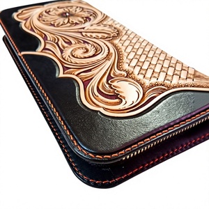 Best Selling Luxury Genuine Buffalo Leather Clutch 100% Waterproof Embroidery Zipper Closure Animal Prints Logo Fashion Daily - Product Image 6