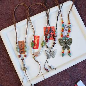 Collier Brenda, collection à succès, nouveau style ethnique chinois, chaîne longue en céramique, accessoires suspendus antiques pour femmes - Product Image 3